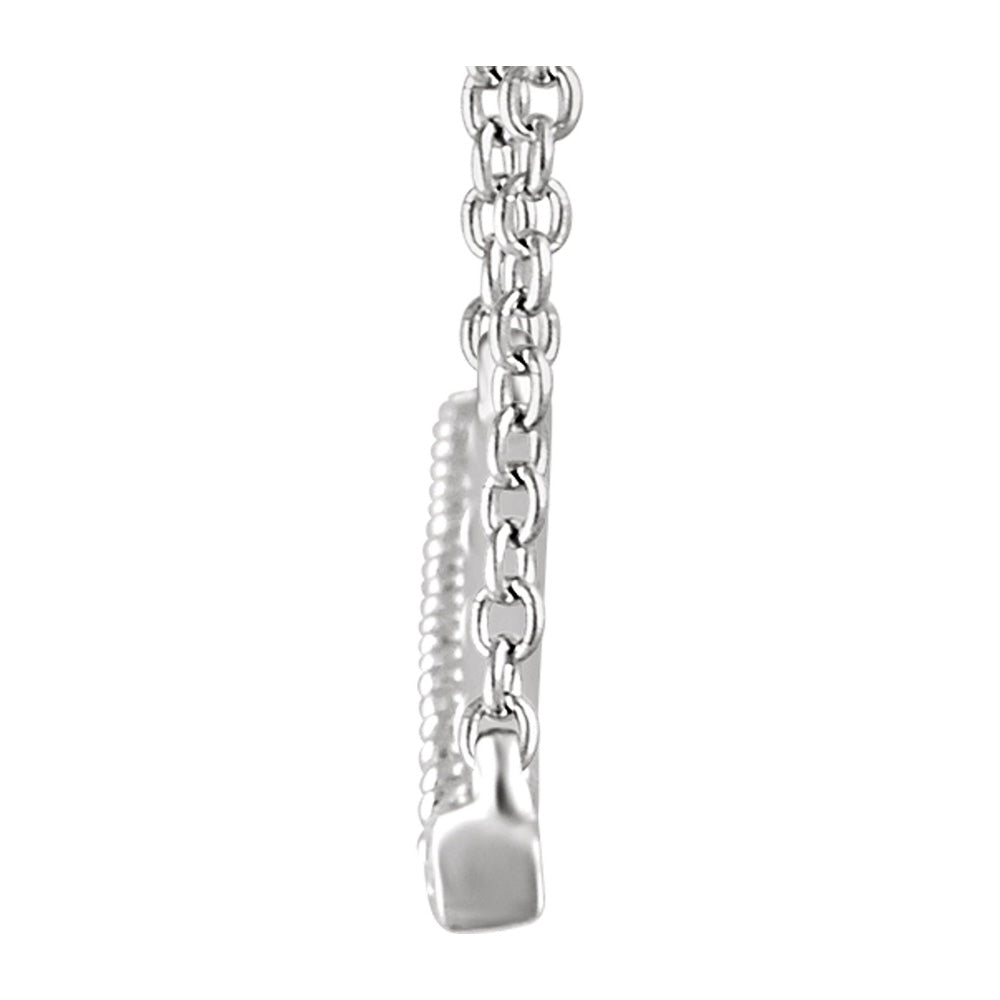 Alternate view of the 14K White Gold 1/2 CTW Diamond 40mm Bar Necklace, 16-18 Inch by The Black Bow Jewelry Co.