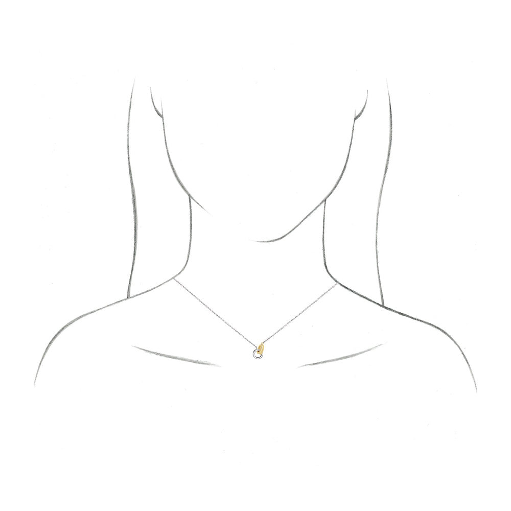 Alternate view of the 14K Yellow &amp; Rose Gold Interlocking Circle Necklace, 18 Inch by The Black Bow Jewelry Co.