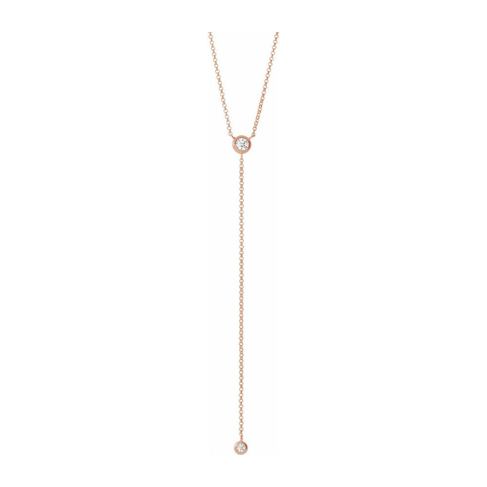 14K Rose, White or Yellow Gold 1/5 CTW Diamond &#39;Y&#39; Necklace, 15-17 In