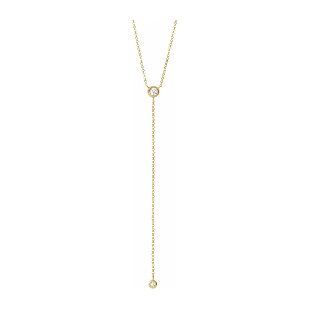 14K Rose, White or Yellow Gold 1/5 CTW Diamond &#39;Y&#39; Necklace, 15-17 In, Item N22793 by The Black Bow Jewelry Co.