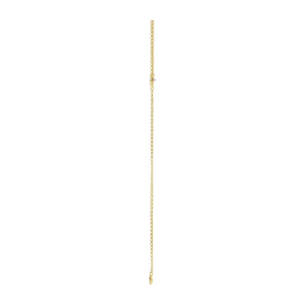 Alternate view of the 14K Yellow Gold 1/5 CTW Diamond &#39;Y&#39; Necklace, 15-17 Inch by The Black Bow Jewelry Co.