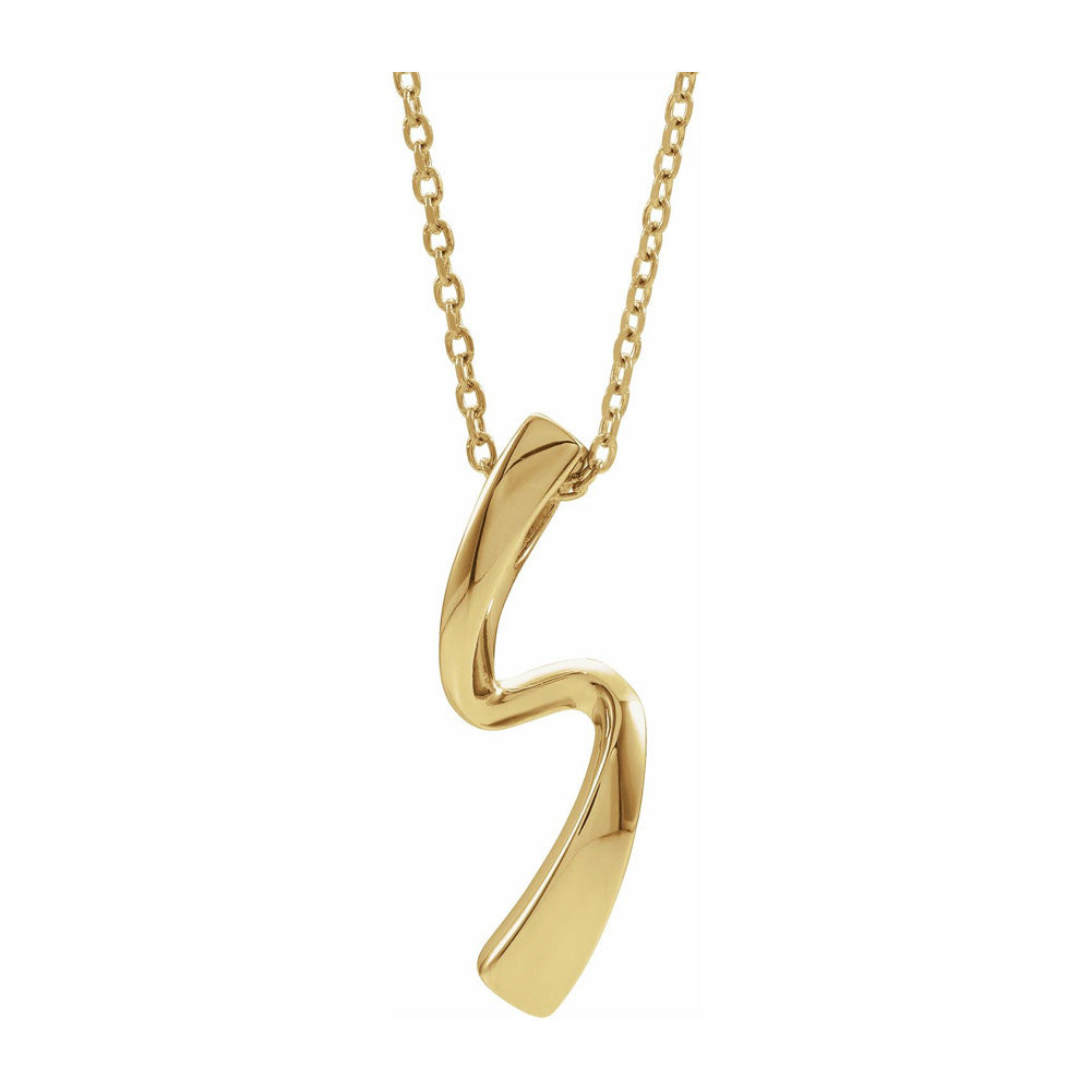 Alternate view of the 14K Yellow, White or Rose Gold Freeform Necklace, 16-18 Inch by The Black Bow Jewelry Co.