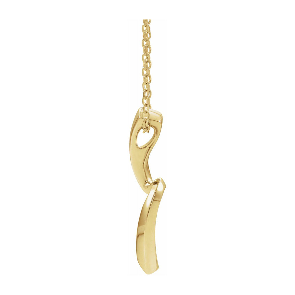 Alternate view of the 14K Yellow Gold Freeform Necklace, 16-18 Inch by The Black Bow Jewelry Co.