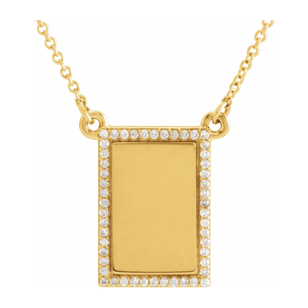 14K Yellow, White or Rose Gold 1/8 CTW Diamond Bar Necklace, 18 Inch, Item N22801 by The Black Bow Jewelry Co.