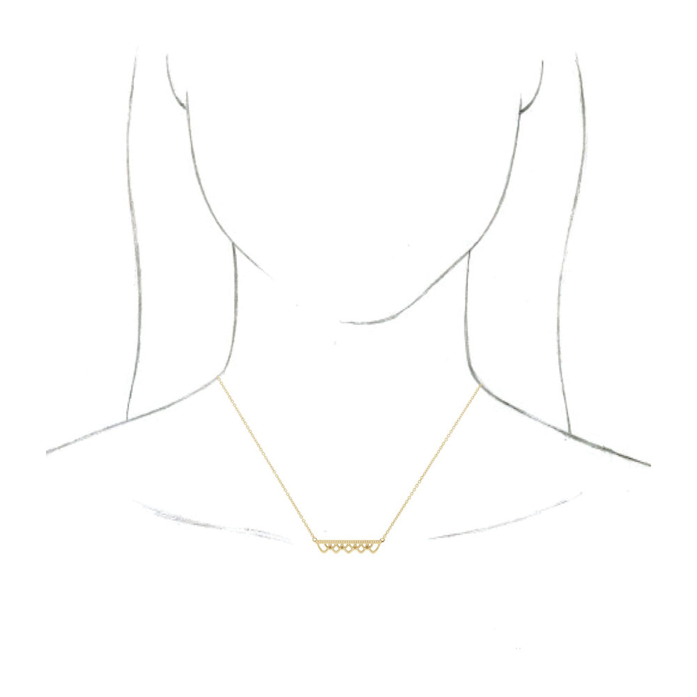 Alternate view of the 14K Yellow Gold Vintage Inspired Bar Necklace, 18 Inch by The Black Bow Jewelry Co.