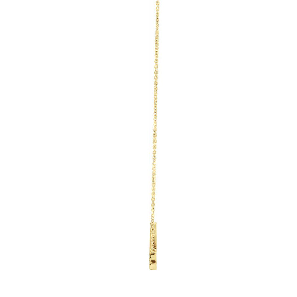 Alternate view of the 14K Yellow Gold Petite Love Script Necklace, 16 or 18 Inch by The Black Bow Jewelry Co.