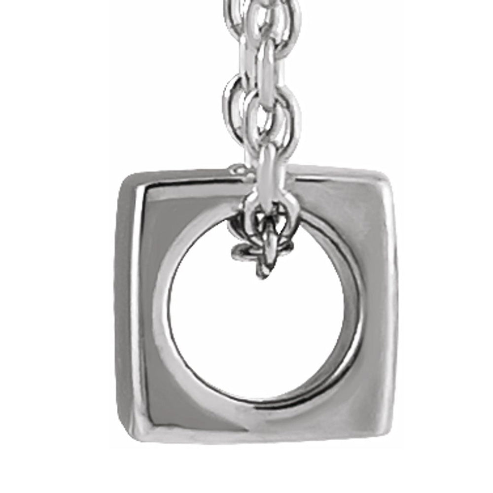 Alternate view of the 14K White Gold Tiny 5mm Cube Necklace, 18 Inch by The Black Bow Jewelry Co.