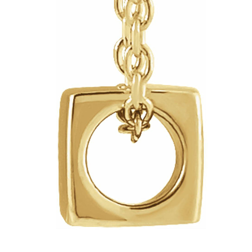 Alternate view of the 14K Yellow Gold Tiny 5mm Cube Necklace, 18 Inch by The Black Bow Jewelry Co.