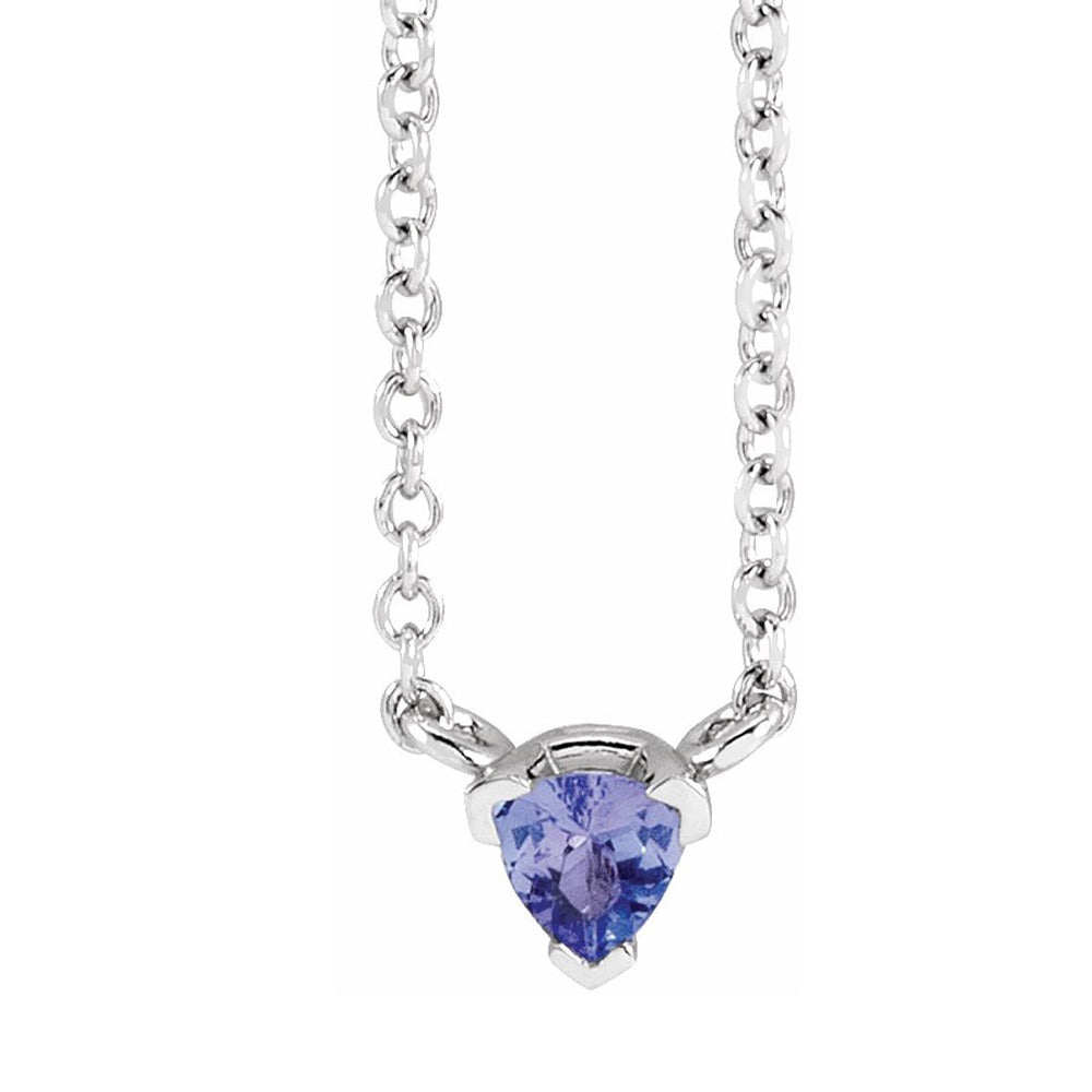 Alternate view of the 14K White, Yellow or Rose Gold 5mm Tanzanite Solitaire Necklace, 18 In by The Black Bow Jewelry Co.