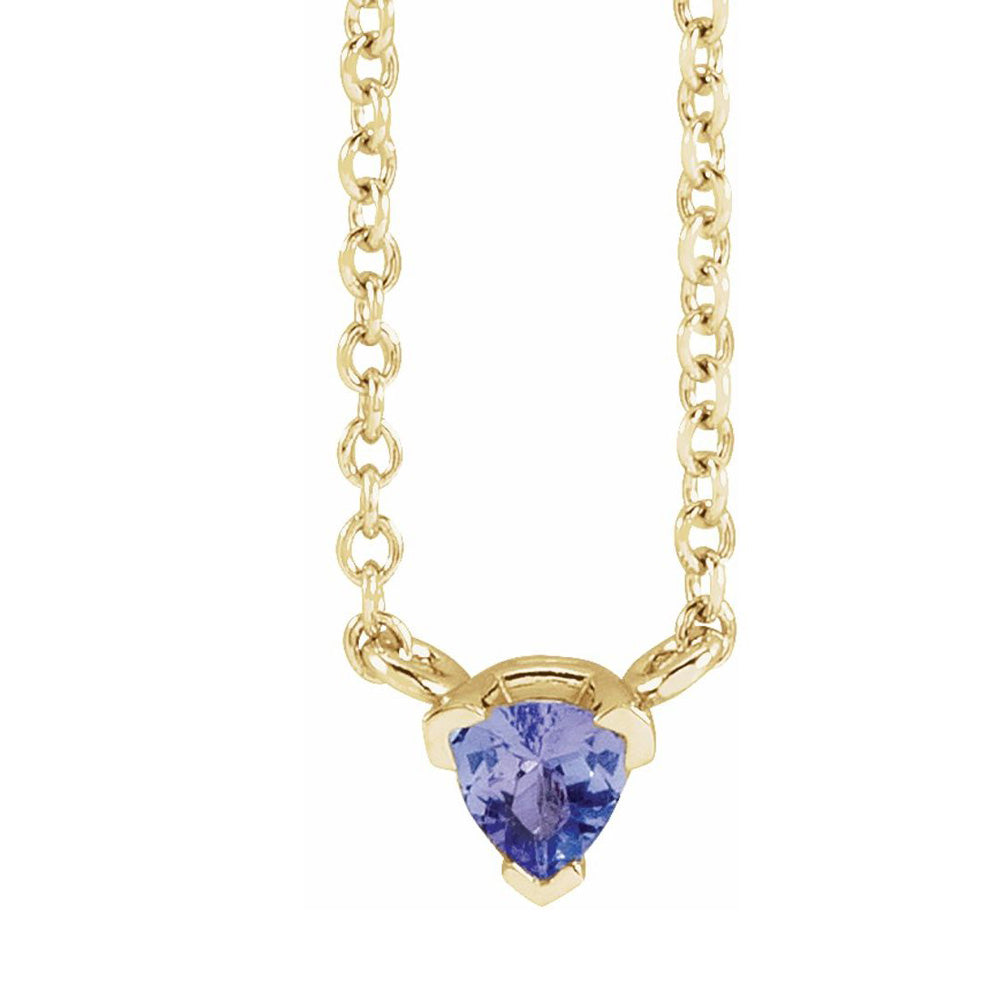 Alternate view of the 14K White, Yellow or Rose Gold 5mm Tanzanite Solitaire Necklace, 18 In by The Black Bow Jewelry Co.