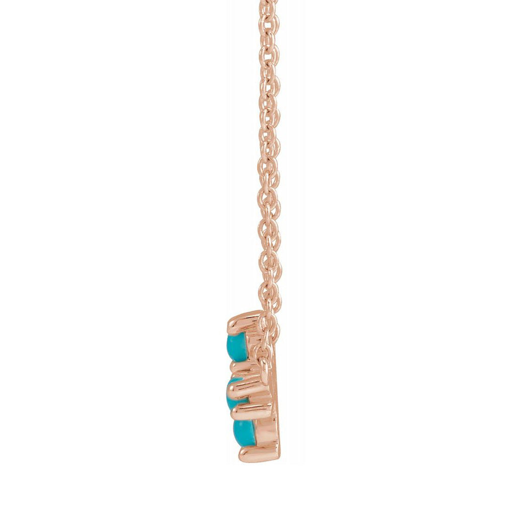 Alternate view of the 14K Rose Gold Turquoise Petite Sideways Cross Necklace, 18 Inch by The Black Bow Jewelry Co.
