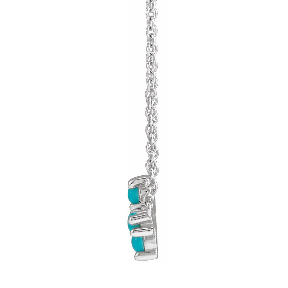 Alternate view of the 14K White Gold Turquoise Petite Sideways Cross Necklace, 18 Inch by The Black Bow Jewelry Co.