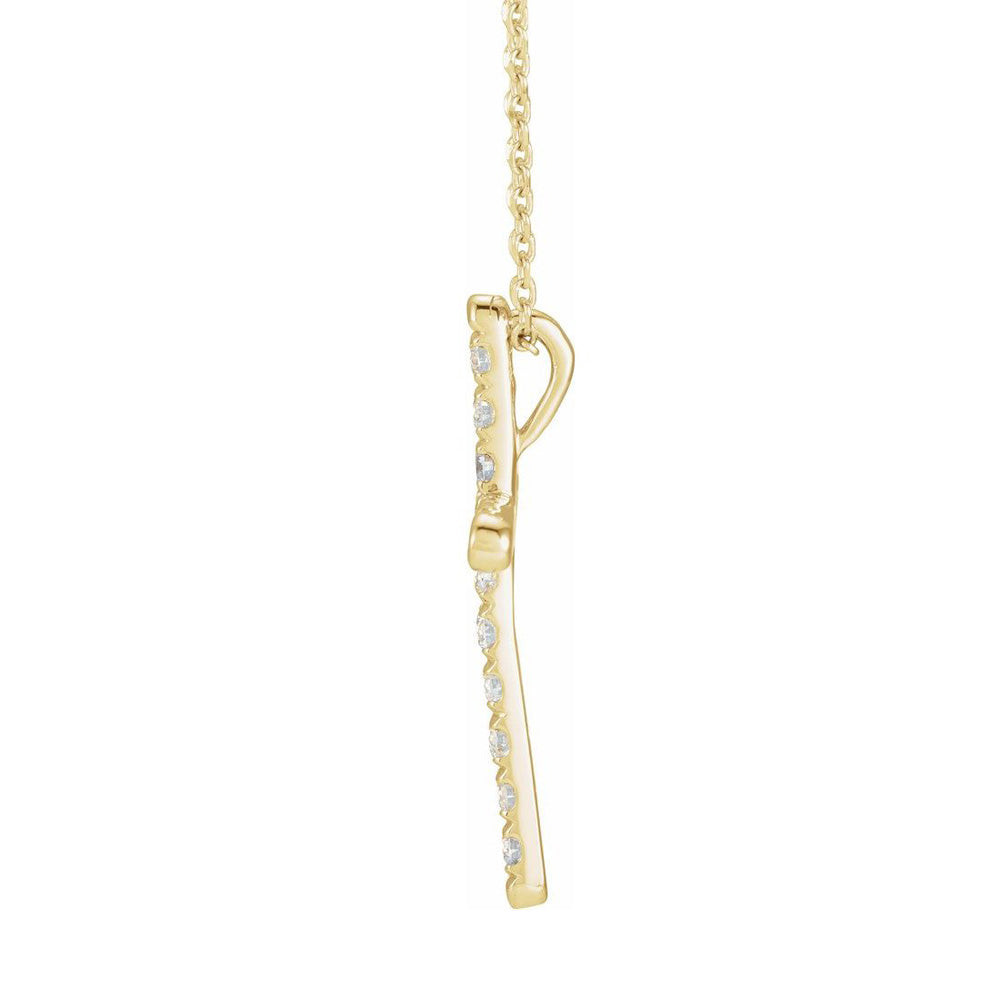 Alternate view of the 14K Yellow Gold 1/2 CTW Diamond Cross Necklace, 16-18 Inch by The Black Bow Jewelry Co.