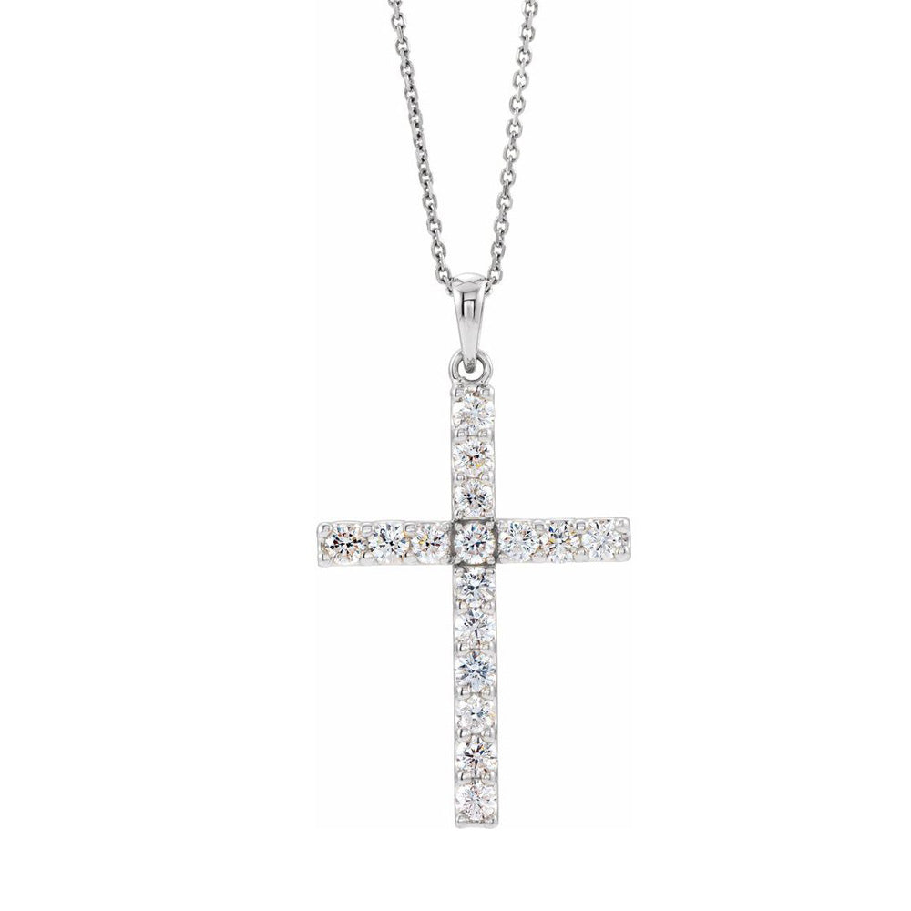14K Yellow or White Gold 3/4 CTW Diamond Cross Necklace, 18 Inch, Item N22851 by The Black Bow Jewelry Co.