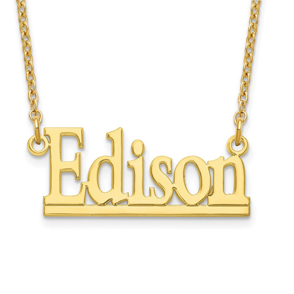 Personalized Polished Block Name Necklace