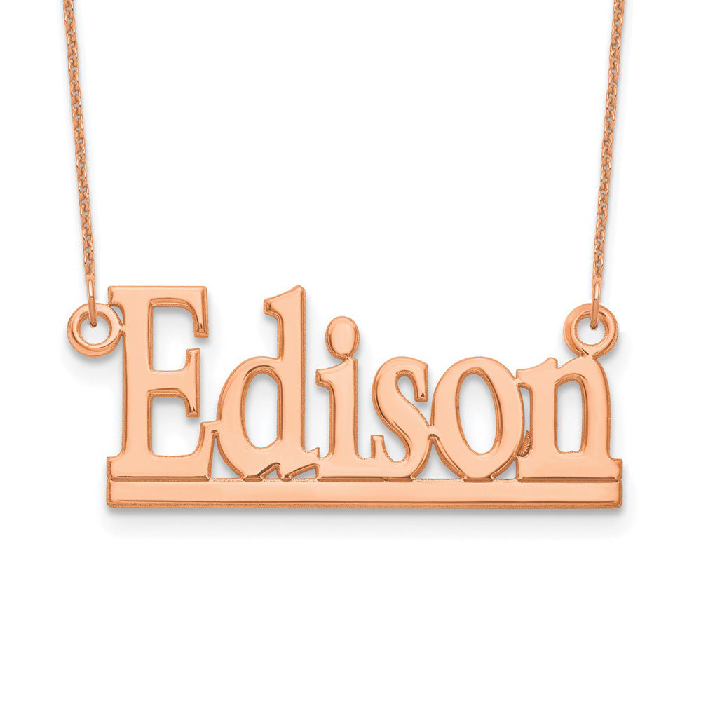 Alternate view of the Personalized Polished Block Name Necklace by The Black Bow Jewelry Co.