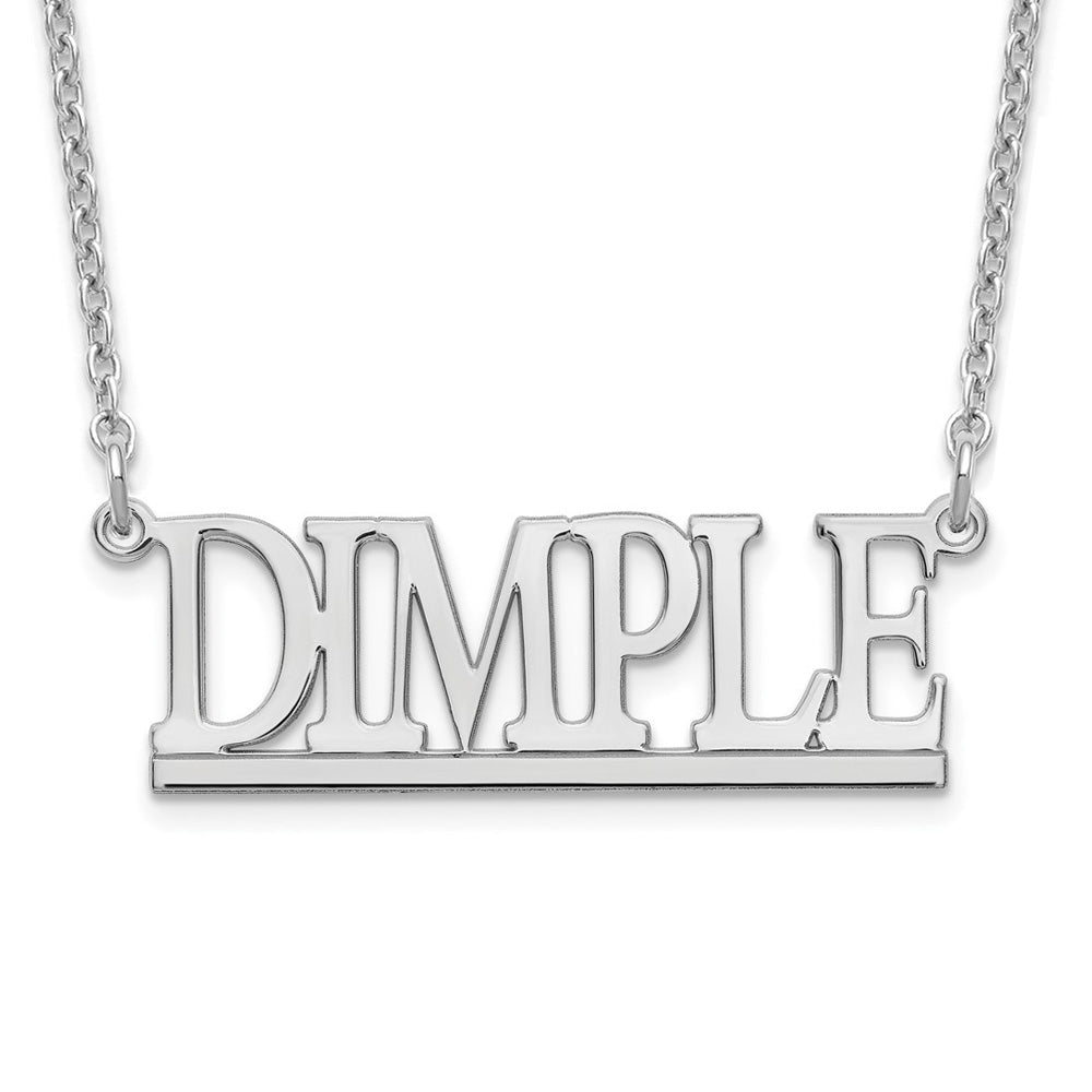 Personalized Polished Capital Block Name Necklace, Item N22886 by The Black Bow Jewelry Co.