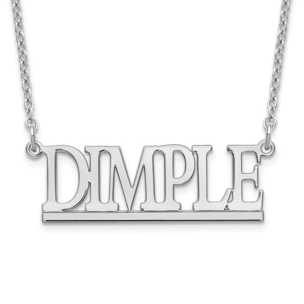 Personalized Polished Capital Block Name Necklace