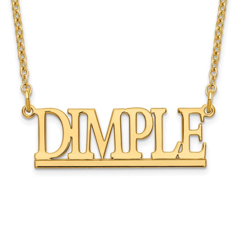 Personalized Polished Capital Block Name Necklace