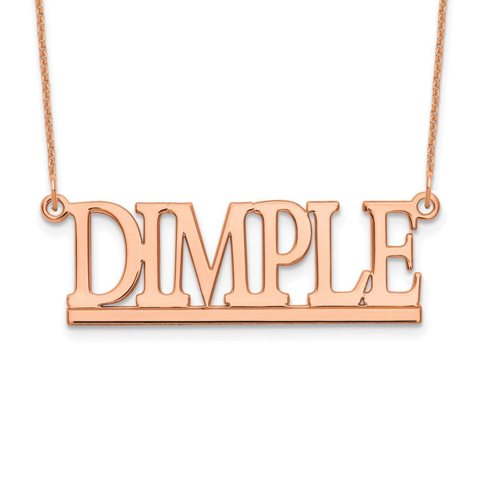 Alternate view of the Personalized Polished Capital Block Name Necklace by The Black Bow Jewelry Co.