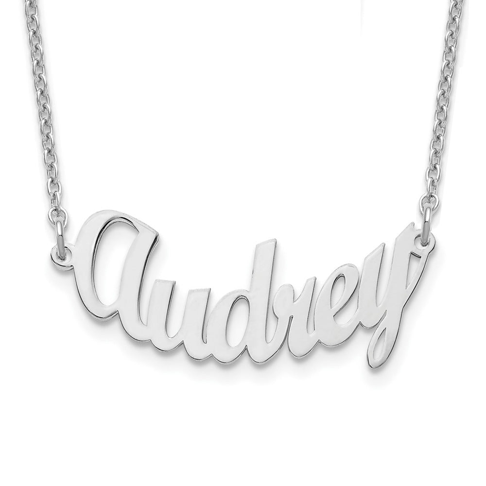 Personalized Polished Small Curved Name Necklace