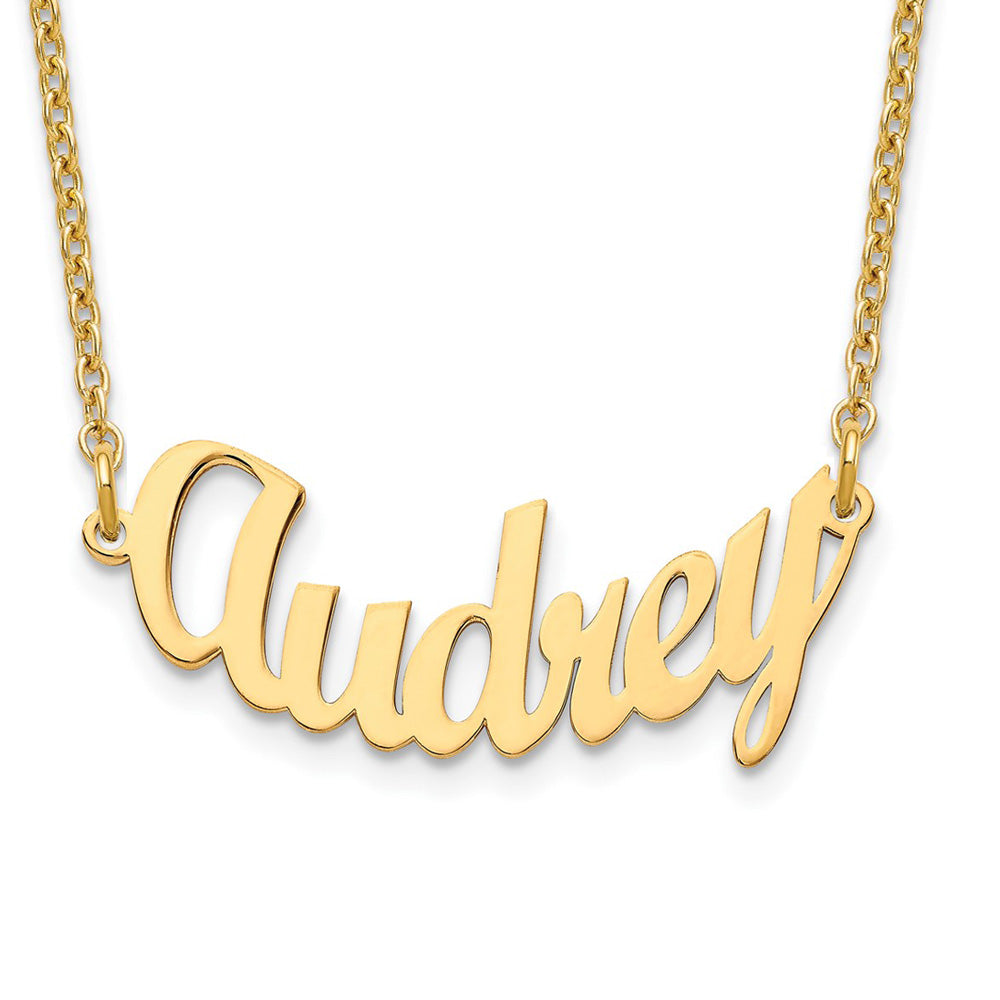 Personalized Polished Small Curved Name Necklace