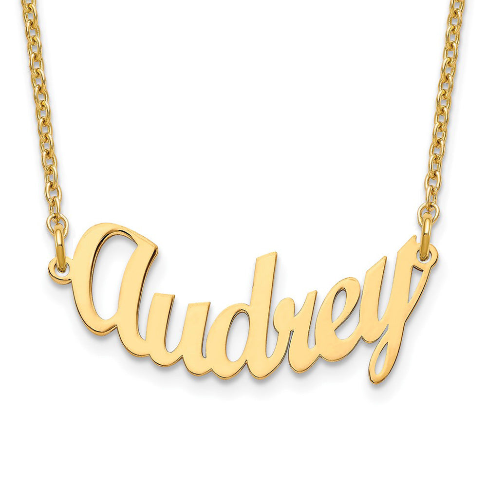 Personalized Polished Small Curved Name Necklace