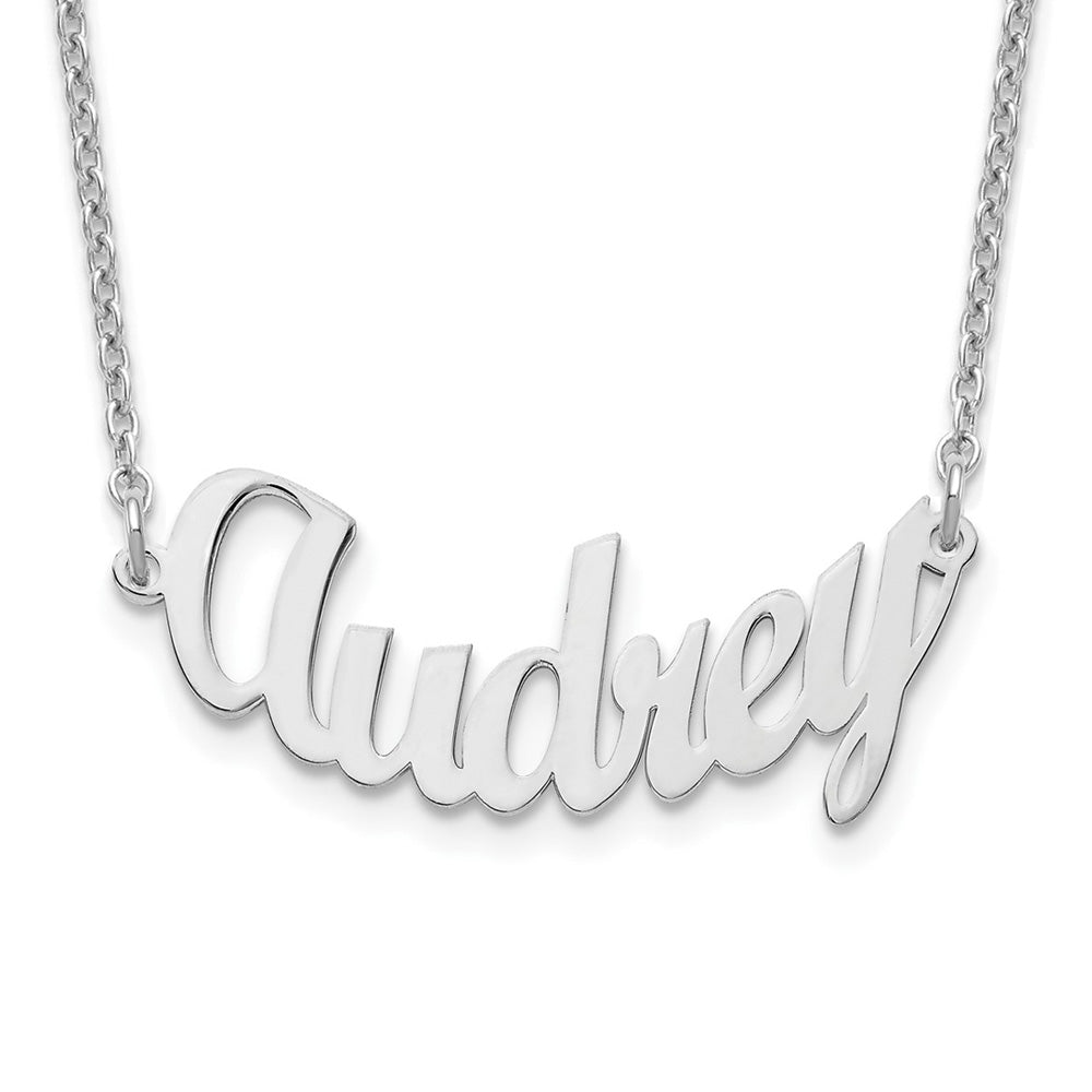 Personalized Polished Small Curved Name Necklace
