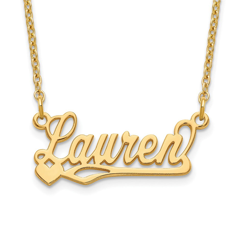 Personalized Polished Small Heart Name Necklace