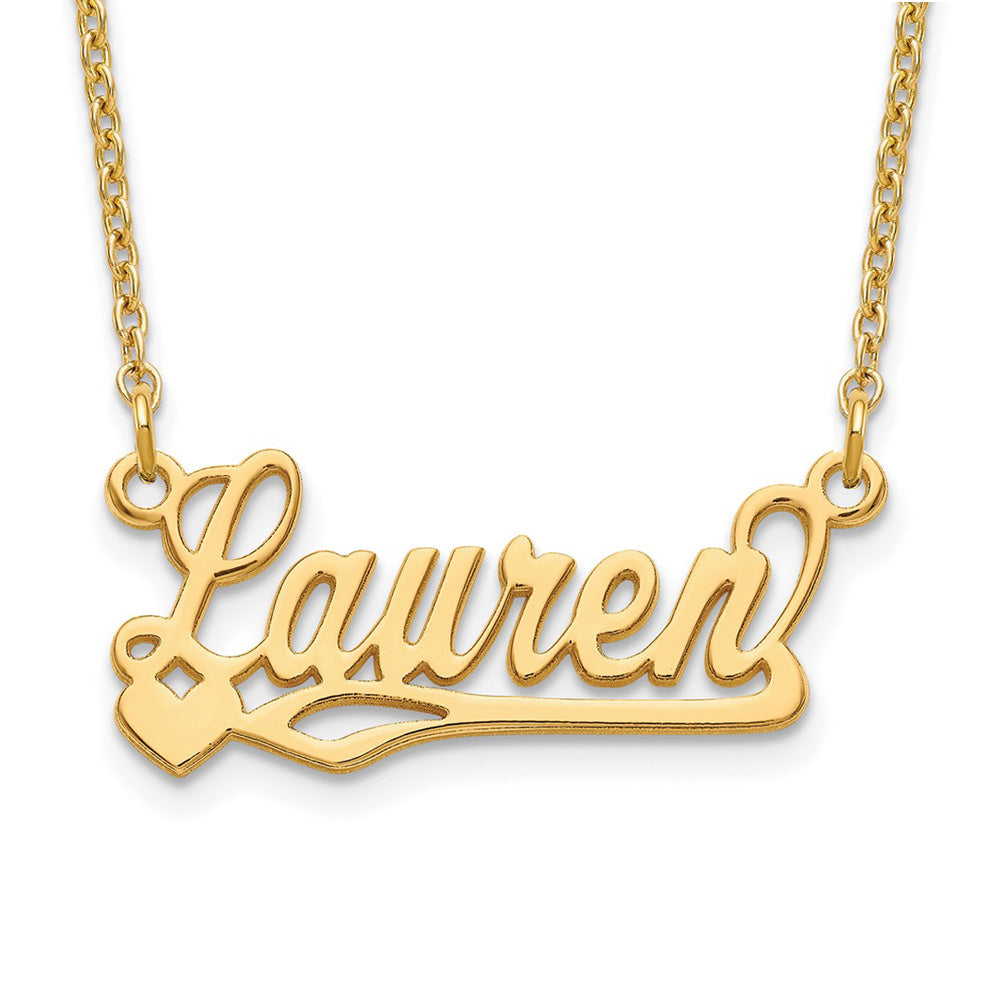 Personalized Polished Small Heart Name Necklace
