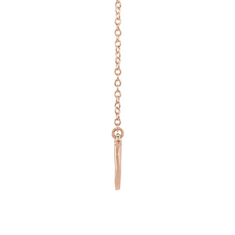 Alternate view of the 14K Rose Gold 48mm Curved Bar Necklace, 20 Inch by The Black Bow Jewelry Co.