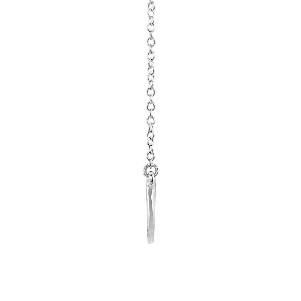 Alternate view of the 14K White Gold 48mm Curved Bar Necklace, 20 Inch by The Black Bow Jewelry Co.