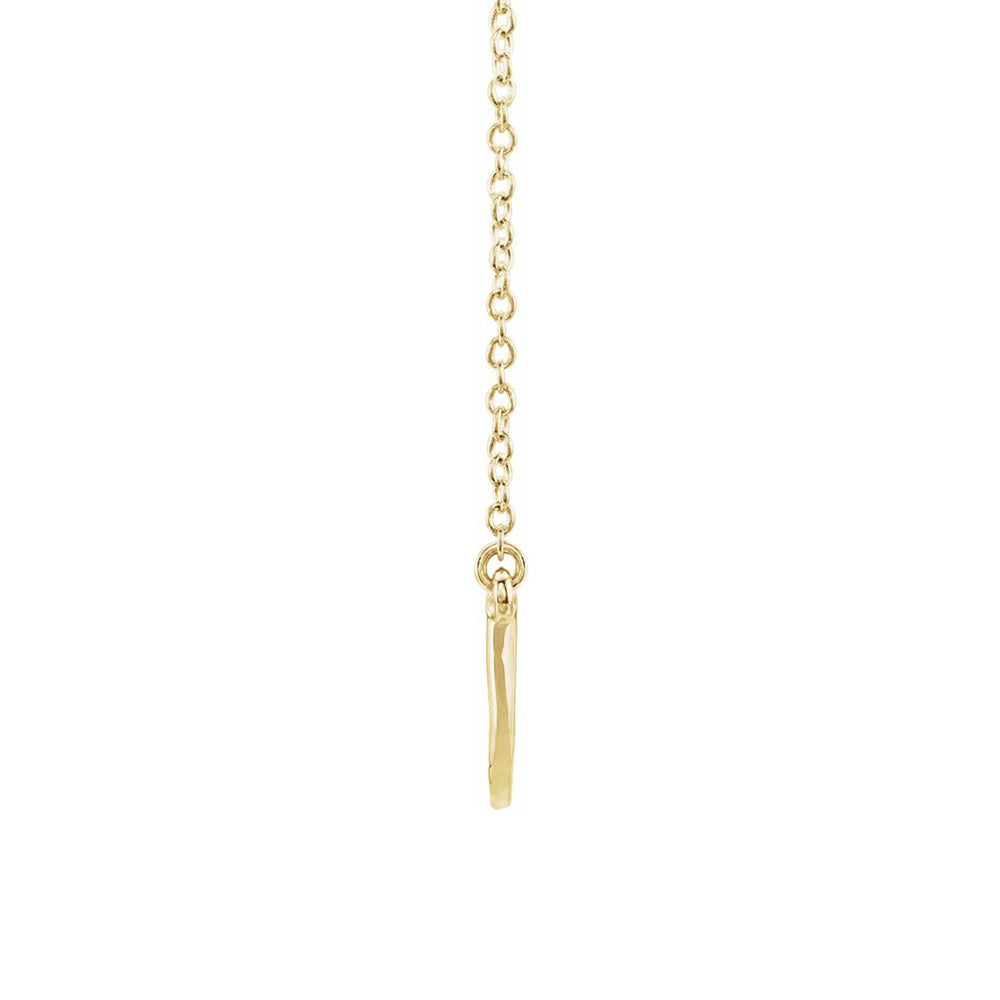 Alternate view of the 14K Yellow Gold 48mm Curved Bar Necklace, 20 Inch by The Black Bow Jewelry Co.