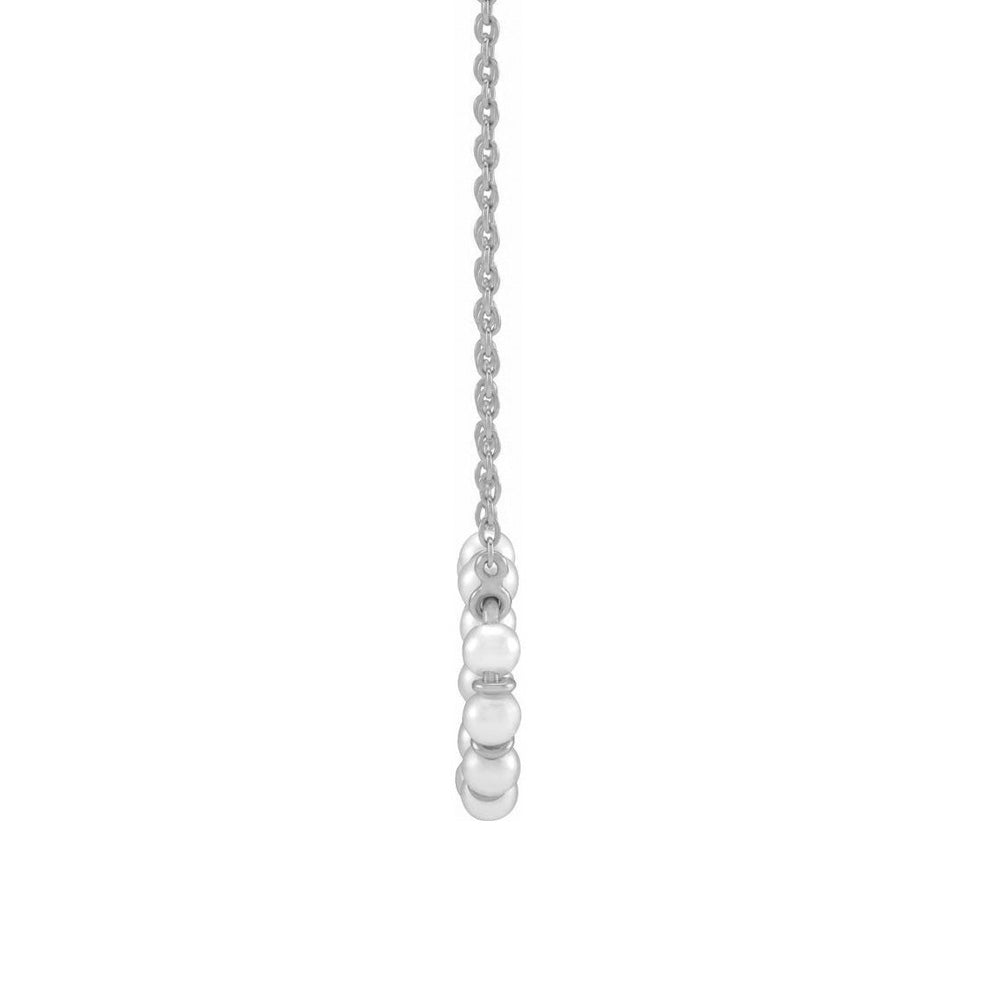 Alternate view of the 14K White Gold Freshwater Cultured Pearl Small Circle Necklace, 18 In by The Black Bow Jewelry Co.