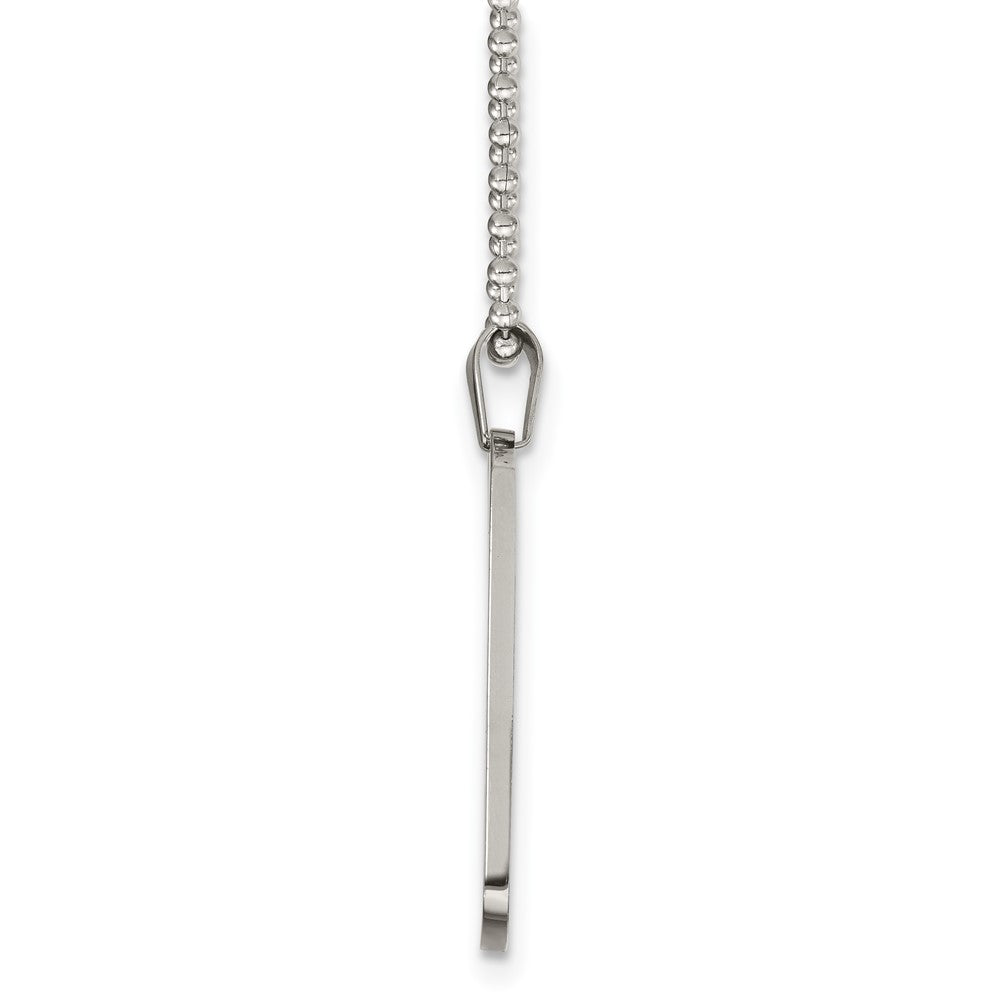 Alternate view of the Stainless Steel Reversible MD 21x36mm Dog Tag Necklace, 24 Inch by The Black Bow Jewelry Co.
