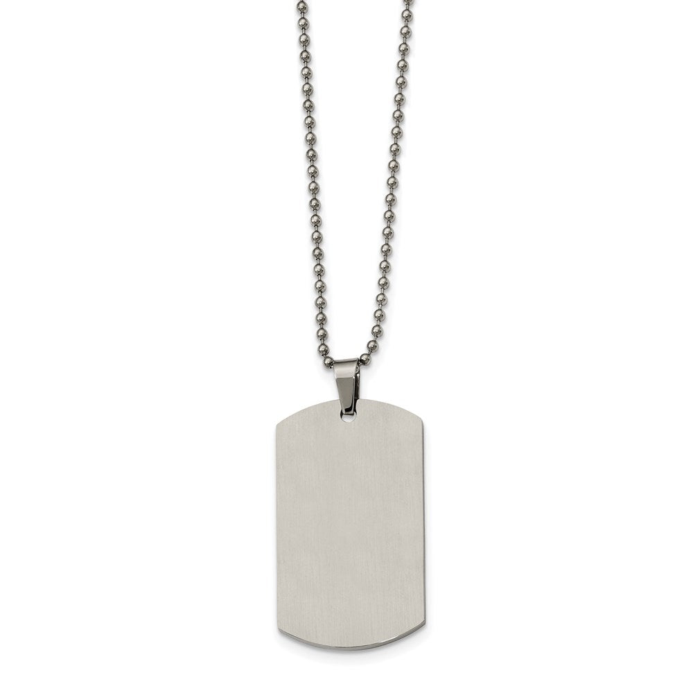 Alternate view of the Stainless Steel Reversible LG 4x29x49mm Dog Tag Necklace, 24 Inch by The Black Bow Jewelry Co.