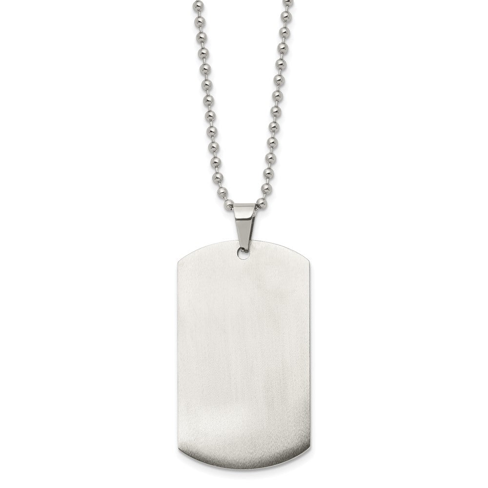 Alternate view of the Stainless Steel Reversible LG 4x29x49mm Dog Tag Necklace, 24 Inch by The Black Bow Jewelry Co.