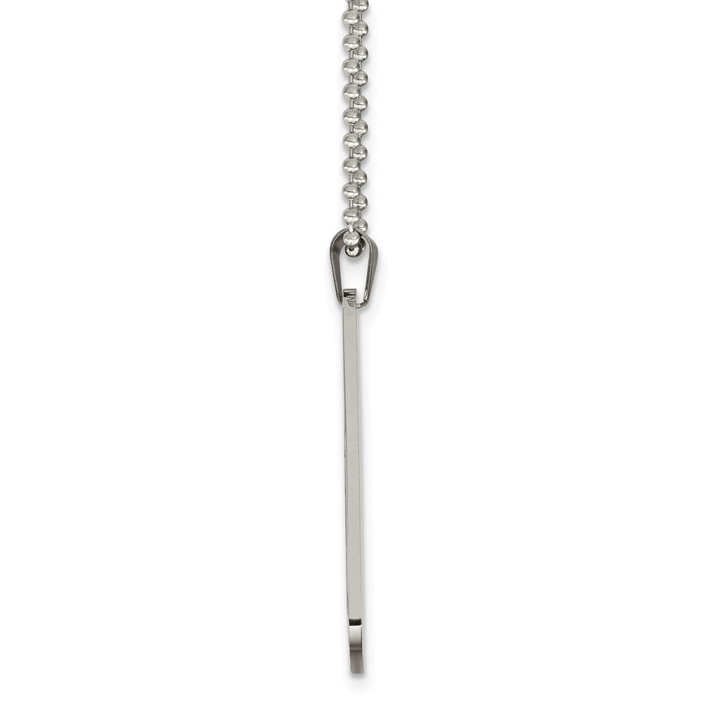 Alternate view of the Stainless Steel Reversible LG 29x49mm Dog Tag Necklace, 24 Inch by The Black Bow Jewelry Co.