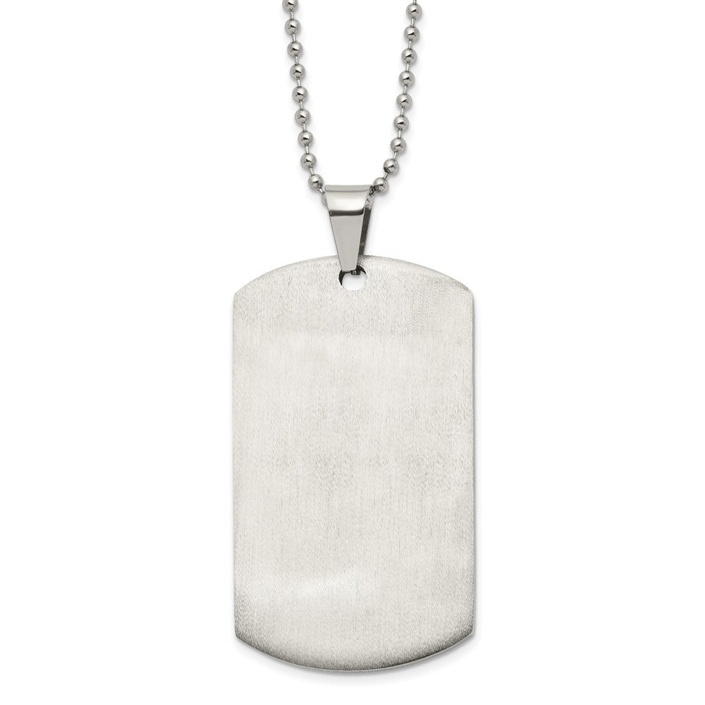 Alternate view of the Stainless Steel Reversible XL 2x36x60mm Dog Tag Necklace, 24 Inch by The Black Bow Jewelry Co.