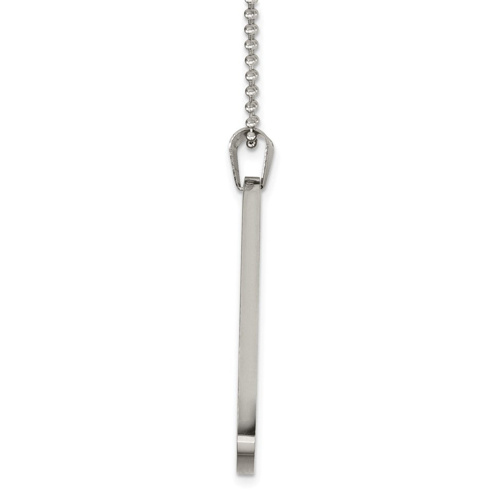 Alternate view of the Stainless Steel Reversible XL 2x36x60mm Dog Tag Necklace, 24 Inch by The Black Bow Jewelry Co.