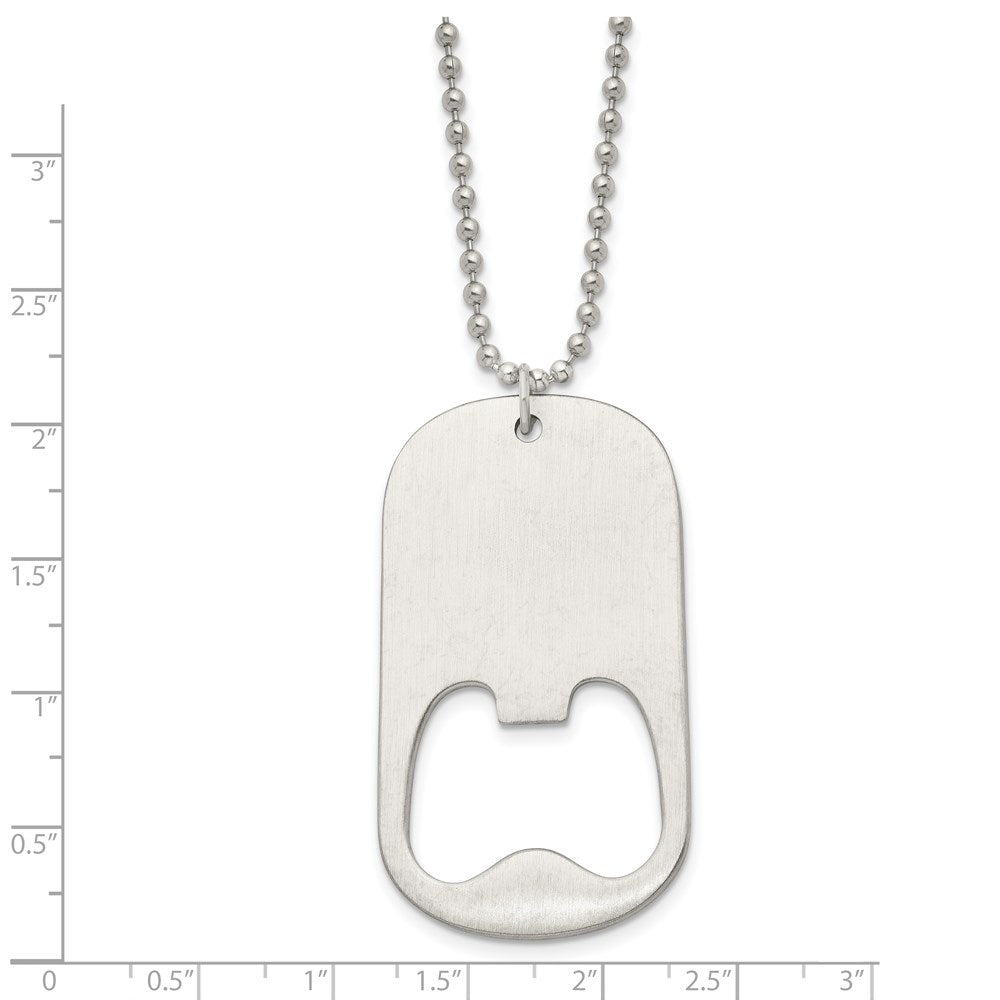 Alternate view of the Stainless Steel LG Functional Bottle Opener Dog Tag Necklace, 22 Inch by The Black Bow Jewelry Co.
