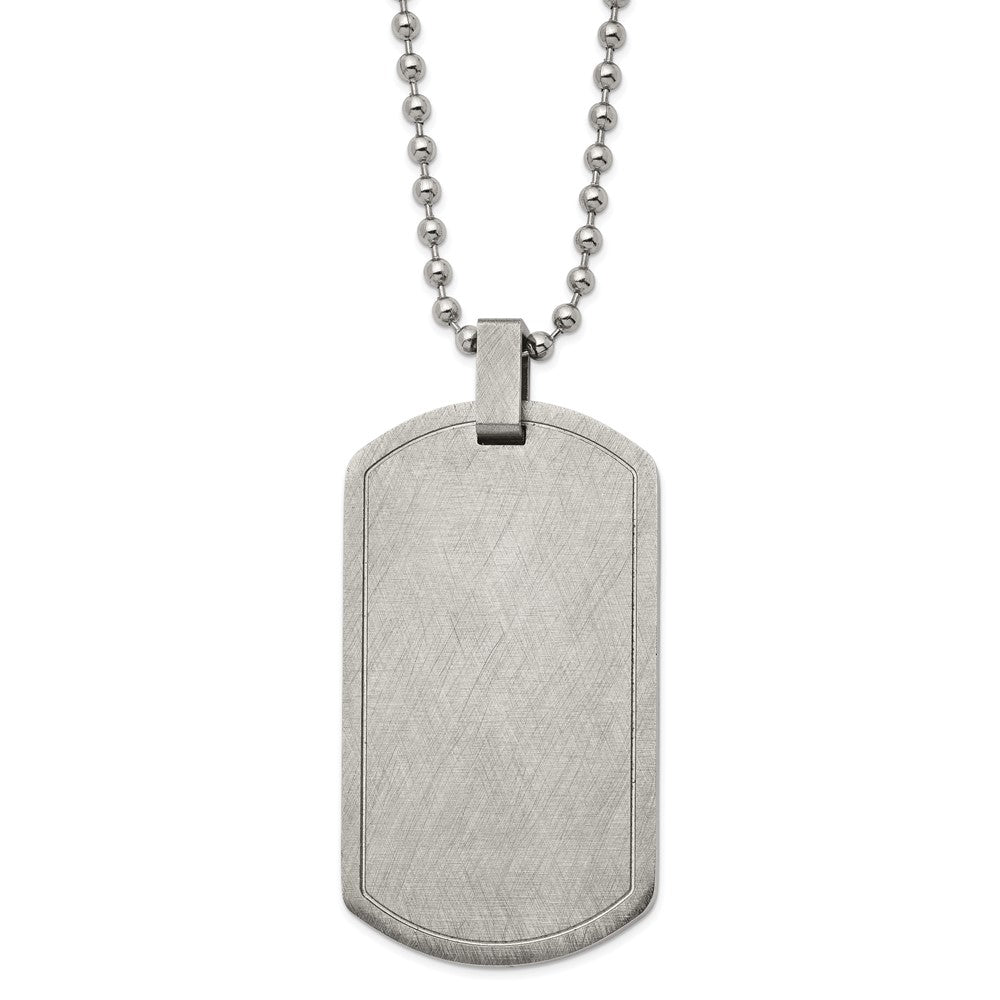 Men's Stainless Steel Scratch Finish Dog Tag Necklace, 22 Inch, Item N22946 by The Black Bow Jewelry Co.