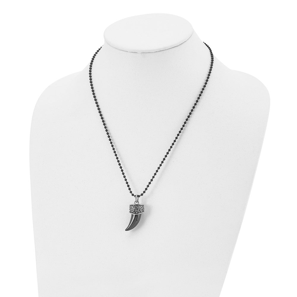 Alternate view of the Mens Stainless Steel Antiqued & Black Plated 3D Claw Necklace, 20 Inch by The Black Bow Jewelry Co.