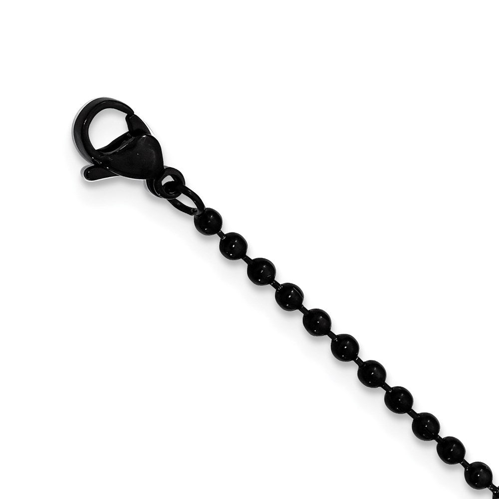 Alternate view of the Black Plated Stainless Steel Cutout Anchor Dog Tag Necklace, 22 Inch by The Black Bow Jewelry Co.