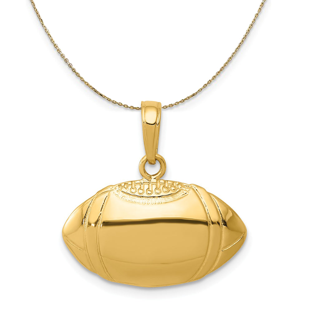 14k Yellow Gold Football Profile Necklace, Item N23340 by The Black Bow Jewelry Co.