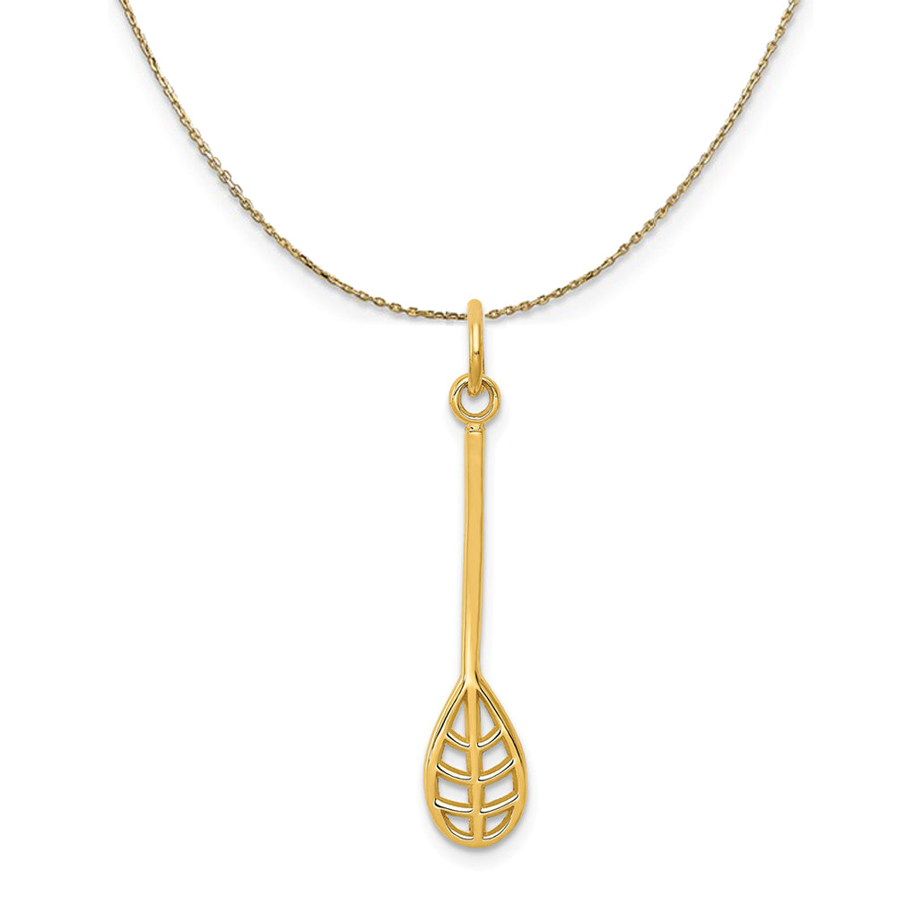 14k Yellow Gold Lacrosse Stick Necklace, Item N23380 by The Black Bow Jewelry Co.