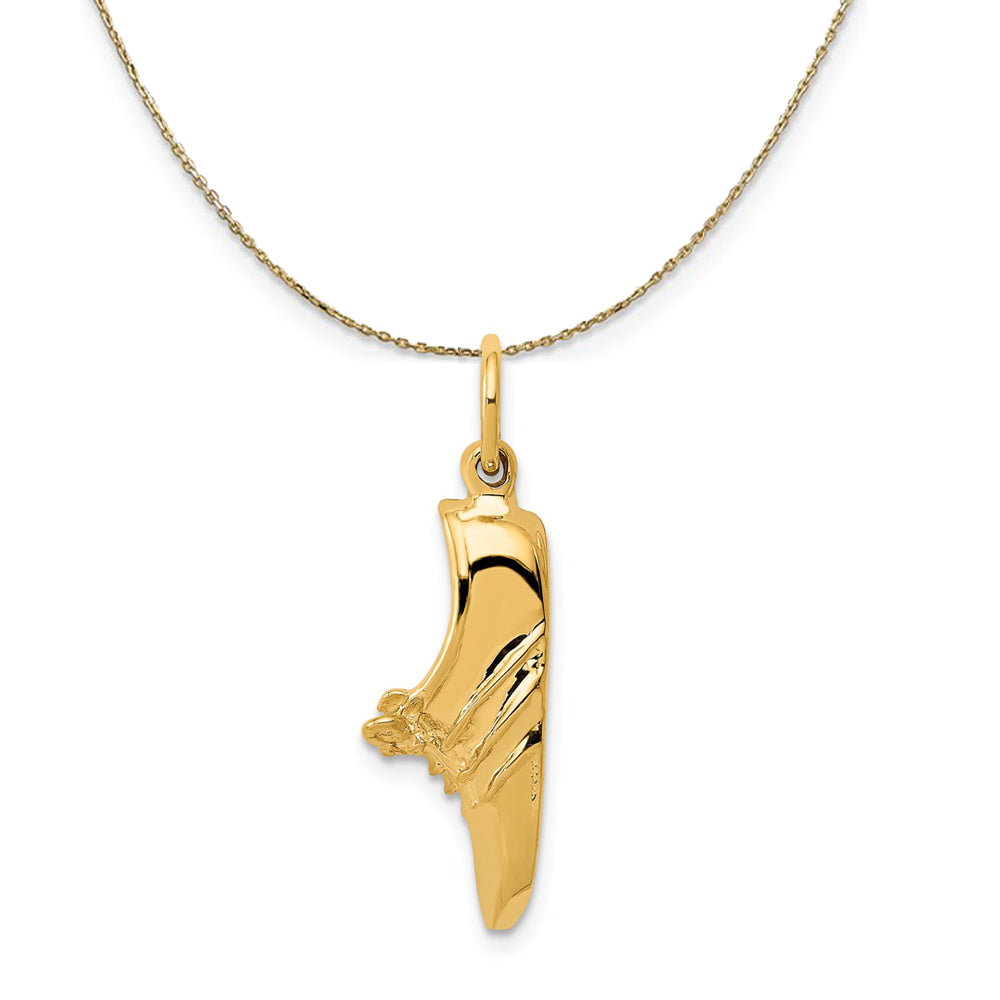 14k Yellow Gold Jogging Shoe Profile Necklace, Item N23385 by The Black Bow Jewelry Co.