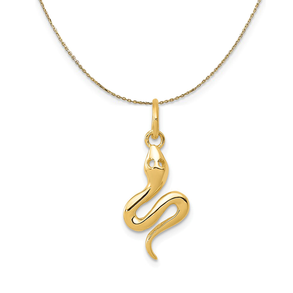 14k Yellow Gold Polished 3D Snake Necklace, Item N23589 by The Black Bow Jewelry Co.