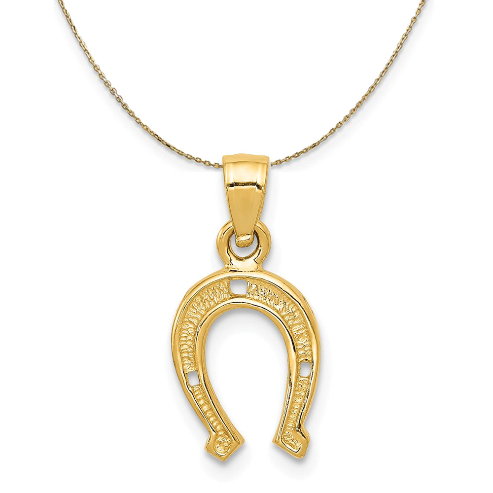 14k Yellow Gold Horse Shoe (9mm) Necklace, Item N23712 by The Black Bow Jewelry Co.