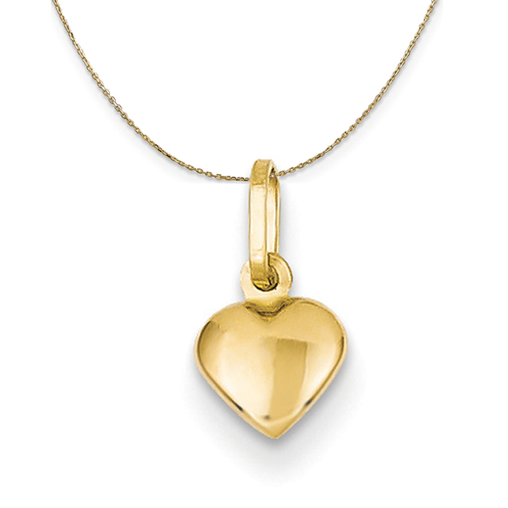 14k Yellow Gold Hollow Heart (6mm) Necklace, Item N23725 by The Black Bow Jewelry Co.